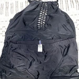 Swimsuits for All black lattice tankini